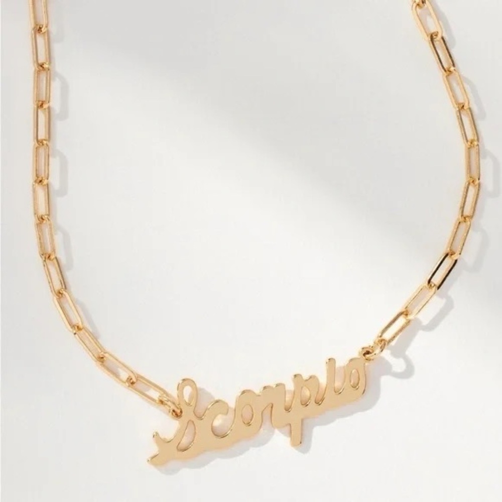 NWT Anthropologie Gold Plated Zodiac necklace in Scorpio
